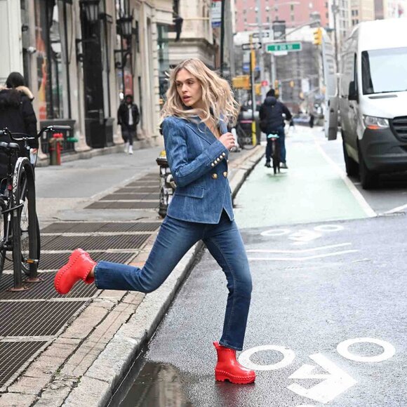 NEW CARMEN SOL Graziano Jelly Studded Boots IN red for women 1025 10t5 - Picture 4 of 12